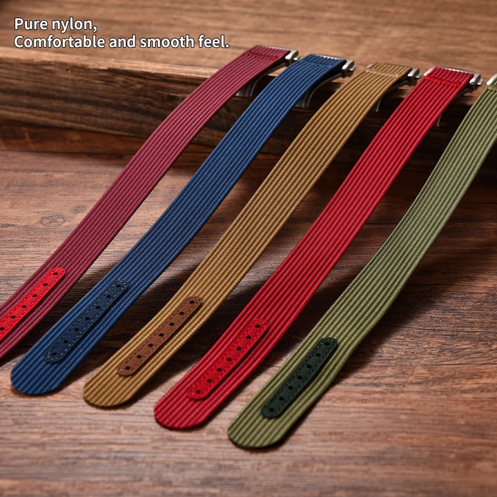 Ribbed Nylon & FKM Rubber Watch Strap – 18–22mm Folding Buckle for Omega, Tudor & Seiko