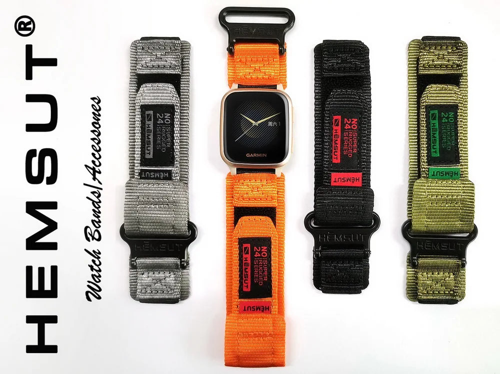 Nylon Quick-Release Watch Strap for Garmin Venu – 20/22mm, Woven Loop Design