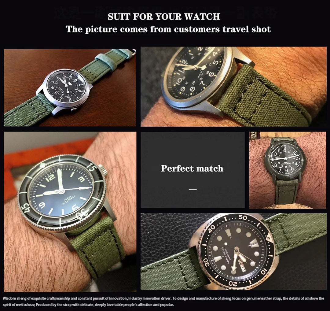 Quick-Release Canvas Strap 20/22mm