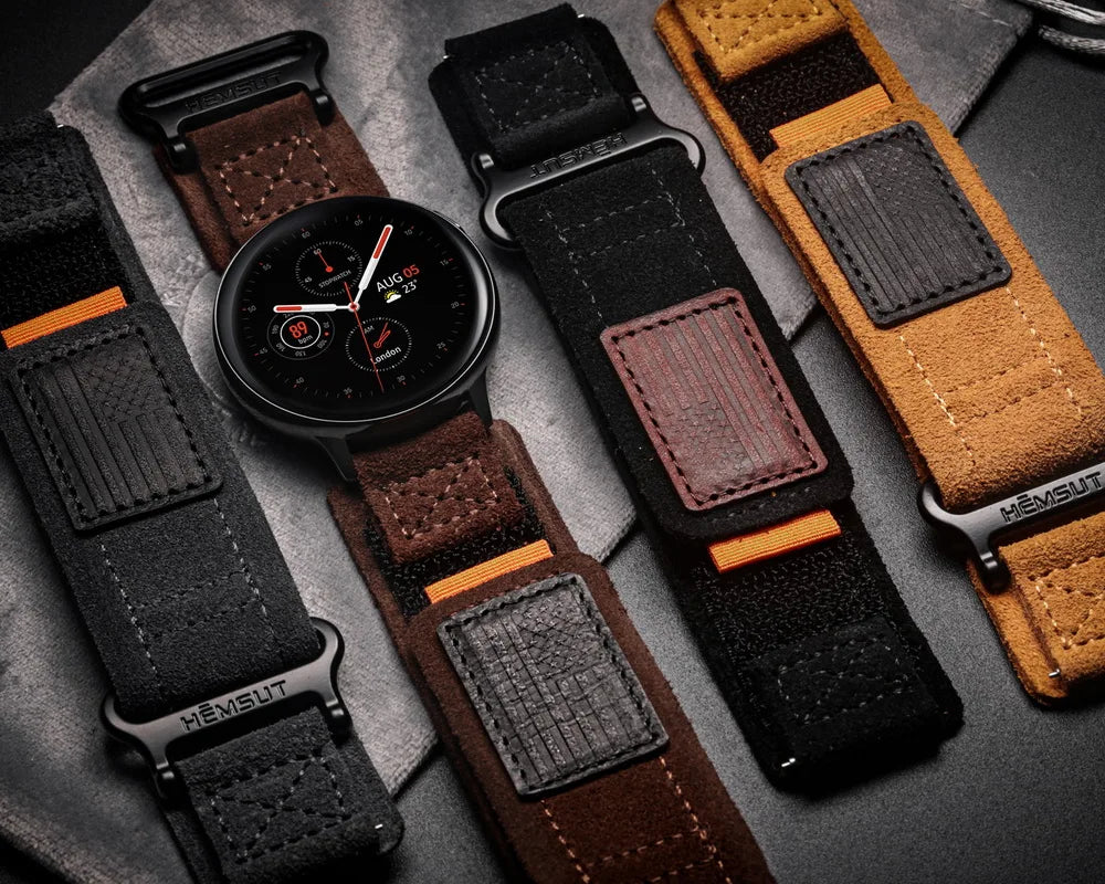 Hemsut Genuine Leather Watch Strap – 20/22mm for Samsung Galaxy