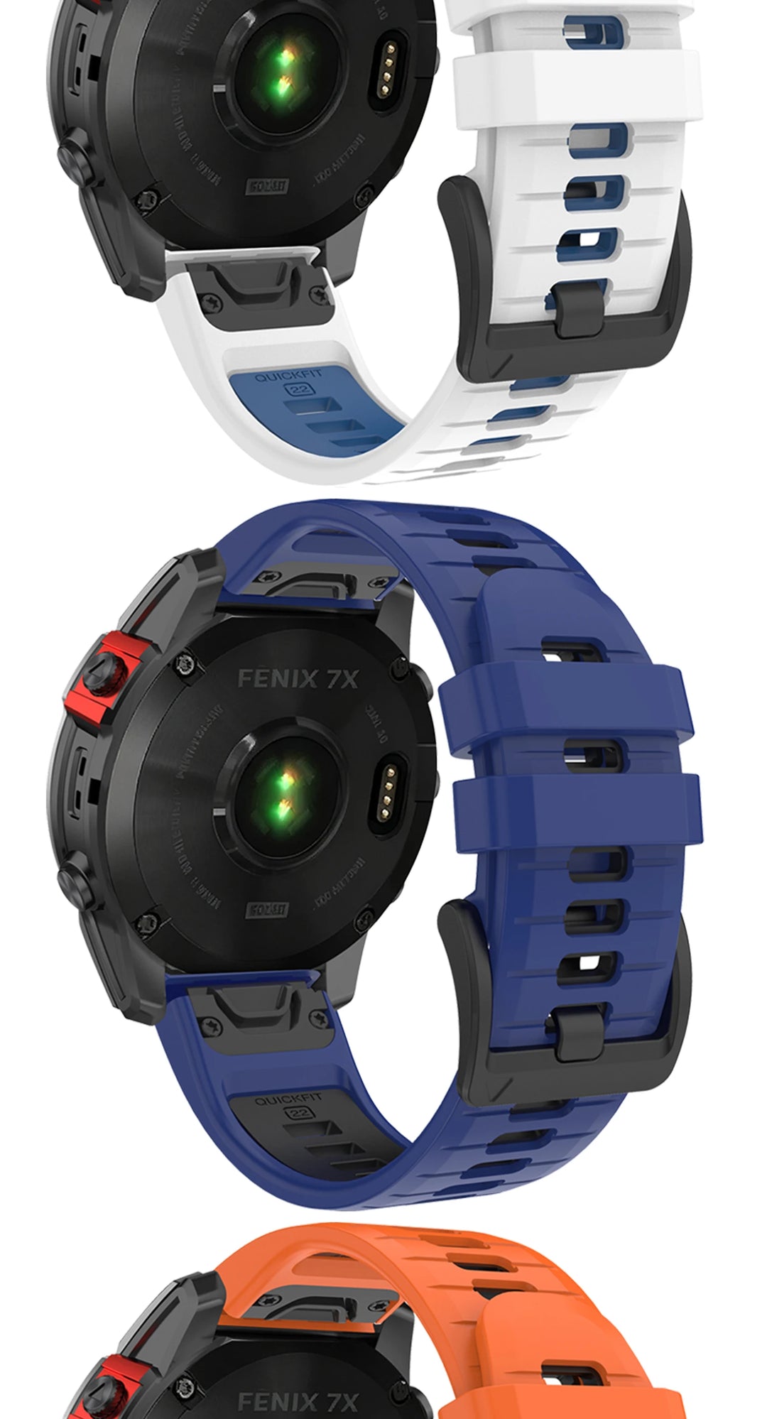 QuickFit Silicone Strap for Garmin Fenix, Epix & Enduro (22-26mm)