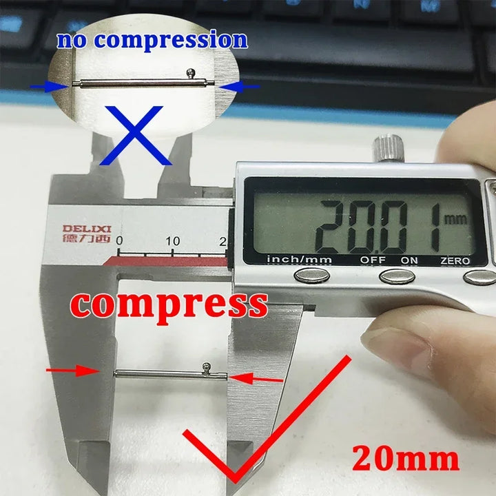 316L Stainless Steel Watch Band Spring Bars 1.5–2.0mm (Repair Tool Pins)