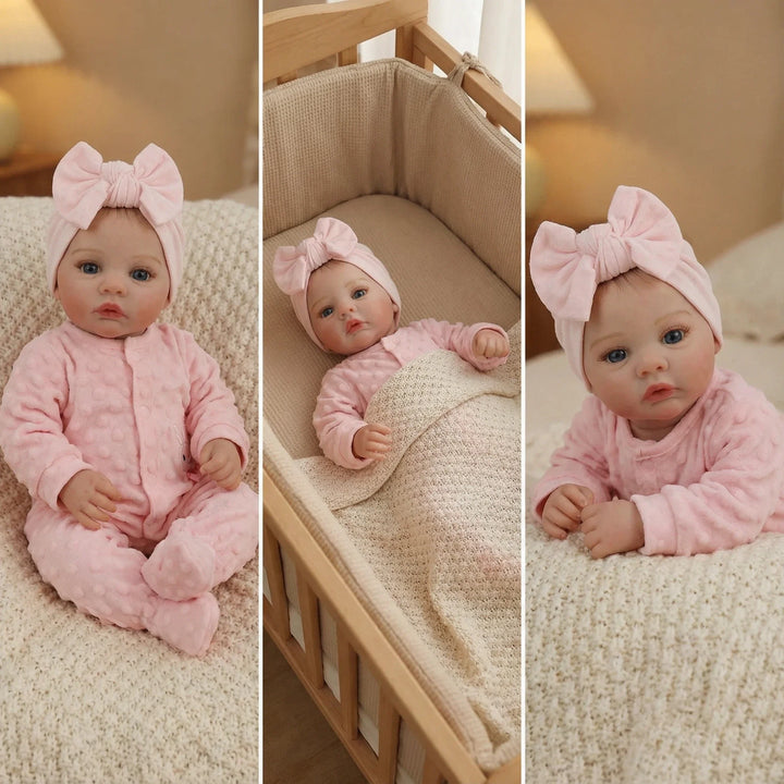 NPK Reborn Baby Doll Meadow 18-inch Collectible Art Doll Handmade Soft Body 3D Skin Visible Veins Festival Gift