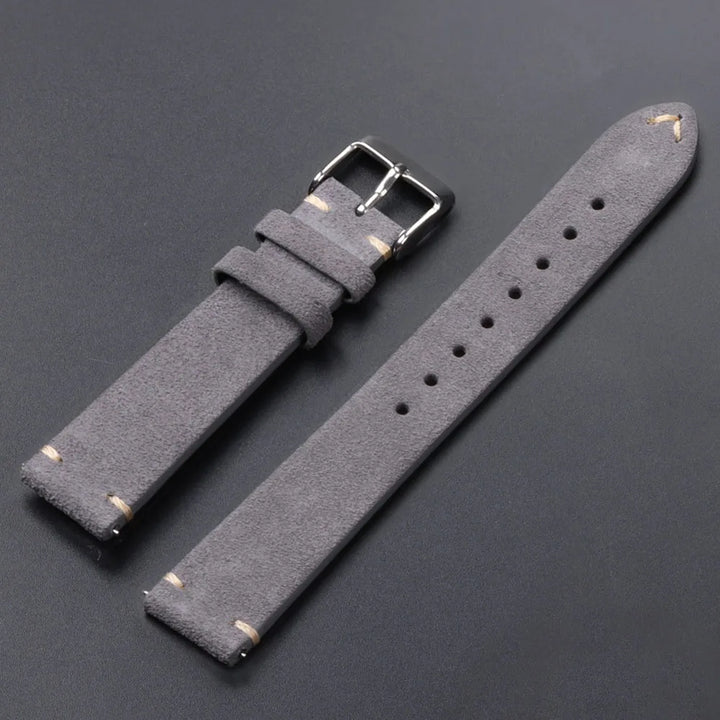 Quick Release Soft Suede Leather Watch Strap (14–22mm)