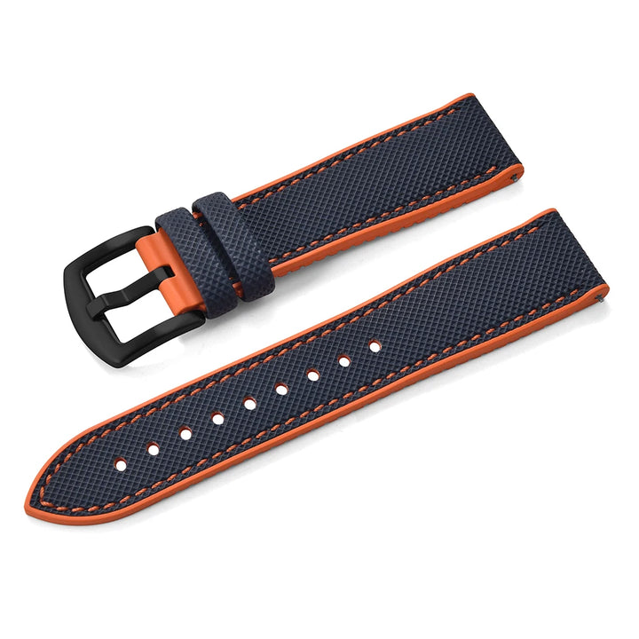 For Longine Seiko Water Ghost Hamilton Series Nylon FKM Rubber Bottom Watch Strap 18-20-22-24mm Strap Soft Waterproof Wrist Band