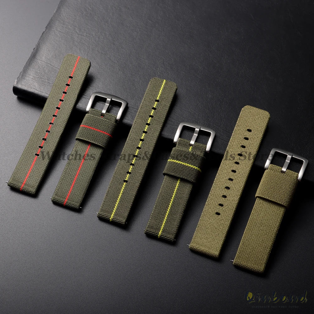 Nylon Watch Band 18mm 20mm 22mm 24mm Woven Elastic Strap for Seiko for Omega Quick Release Wristband Military Men's Sport Bands