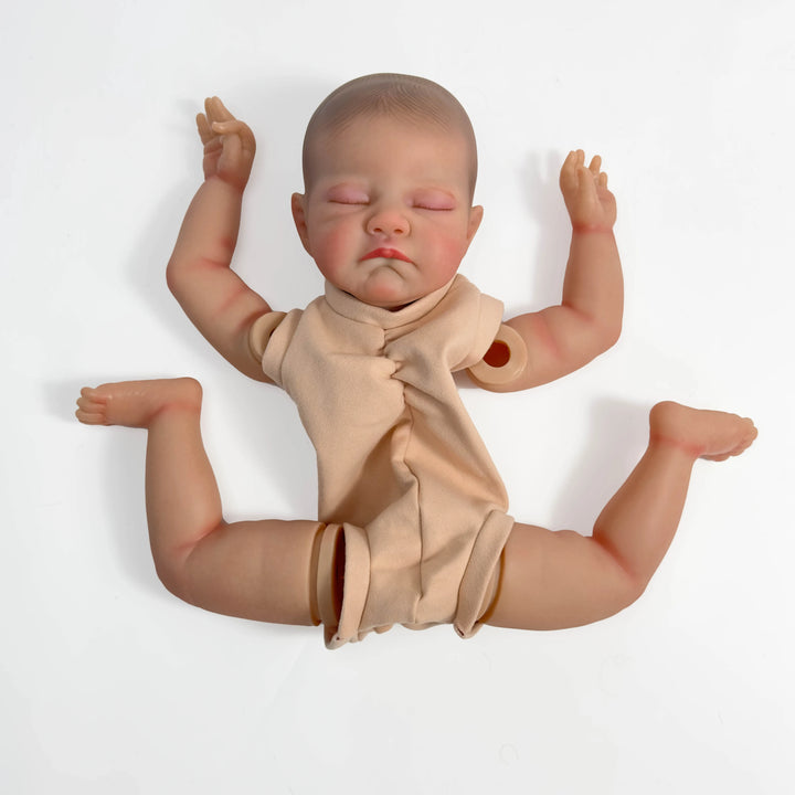 20″ August Painted Reborn Doll Parts – 3D Skin with Visible Veins & Cloth Body (DIY)