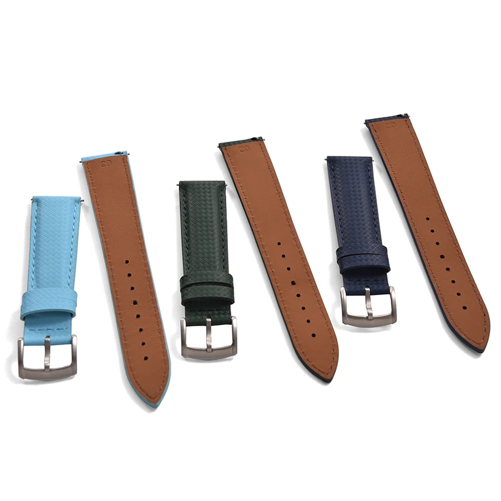 New Design FKM Rubber Sailcloth Strap 18/19/20/22mm Quick Release Leather Watch Band Universal Butterfly Buckle Band For Omega