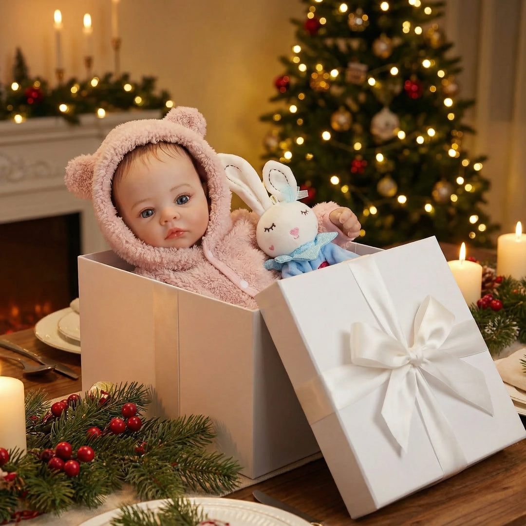 NPK 18inch Newborn Baby Doll Meadow Two Versions Lifelike Cuddly with 3D Skin Painting Multiple Layers Visible Veins Collectible