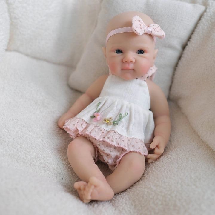 8″ Bettie Platinum Silicone Baby Doll – Squishy Weighted Mini