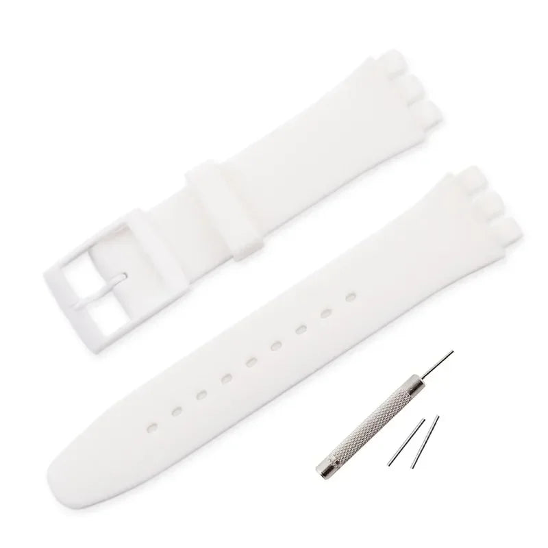 Colorful Silicone Rubber Watch Strap for Swatch (16–20mm)