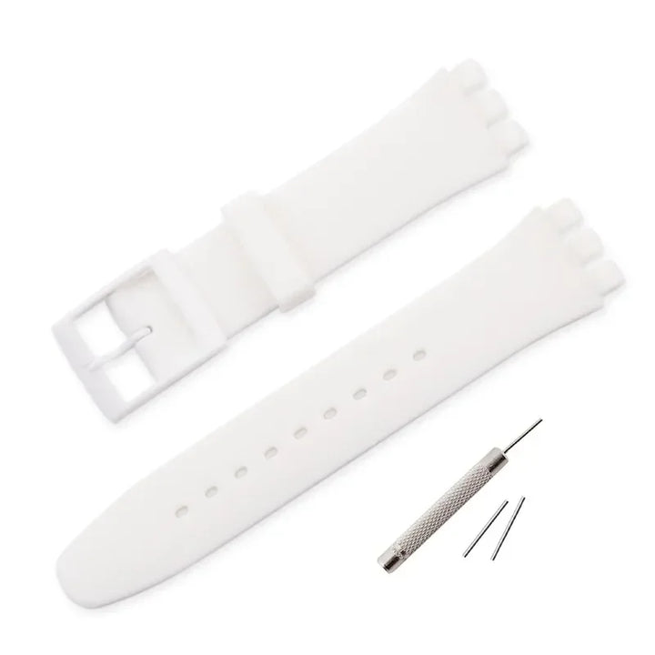 Colorful Silicone Rubber Watch Strap for Swatch (16–20mm)