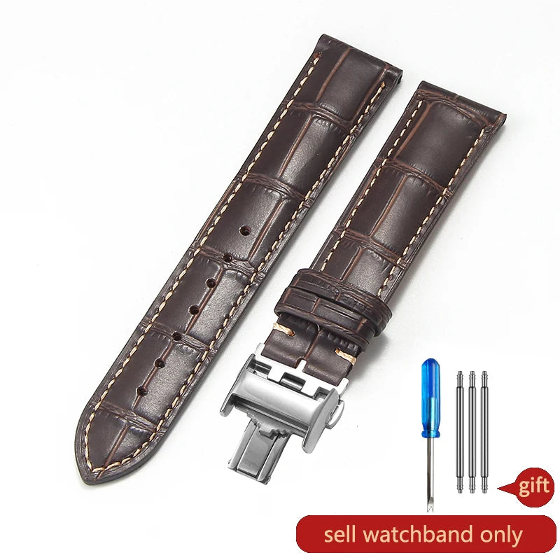 Genuine Cowhide Leather Watch Band 18–22mm for Longines Master &