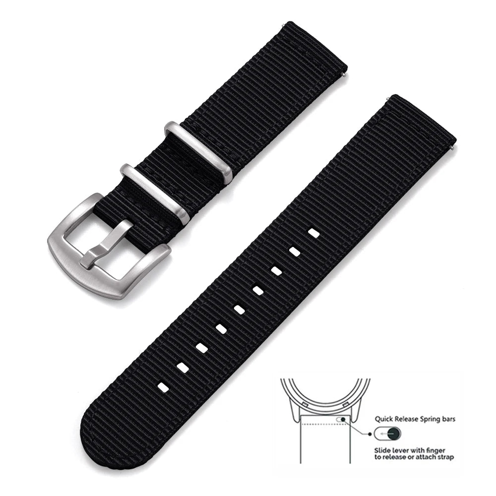 JUELONG Premium  Quick Release Sailcloth Nylon Strap 18mm 20mm 22mm Military Nylon Watchband For Watch Accessories Replacement