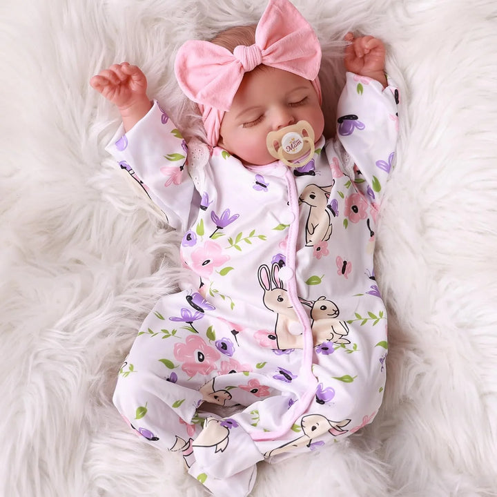 18″ Rosalie Newborn Reborn Baby Doll – Hand‑Painted, High‑Quality 3D Skin Tone with Toy