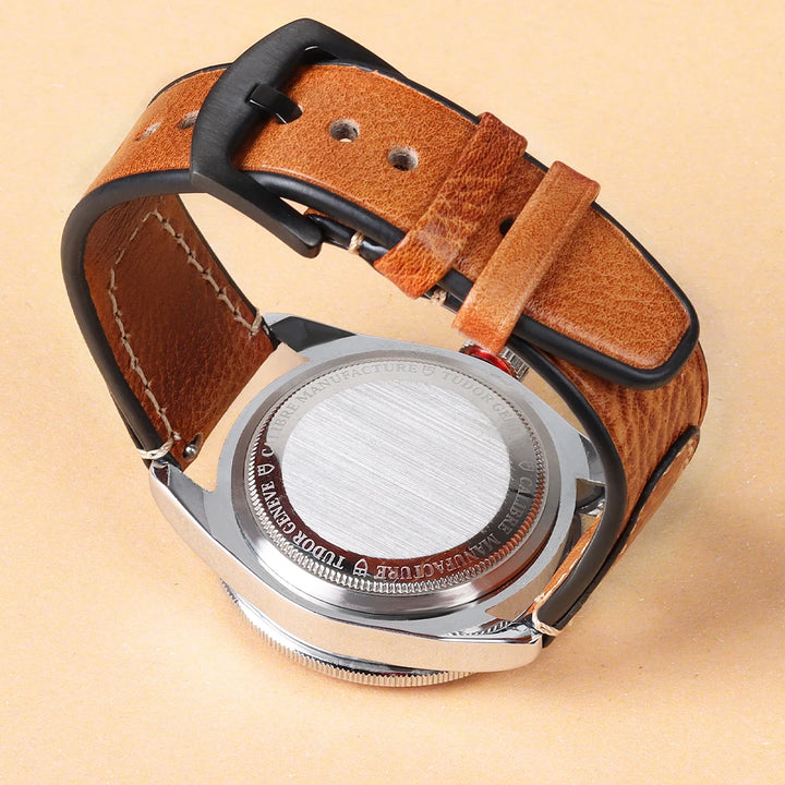 Retro Genuine Leather Watch Strap – 18-22mm for Seiko SNXS79 & Rolex Oyster