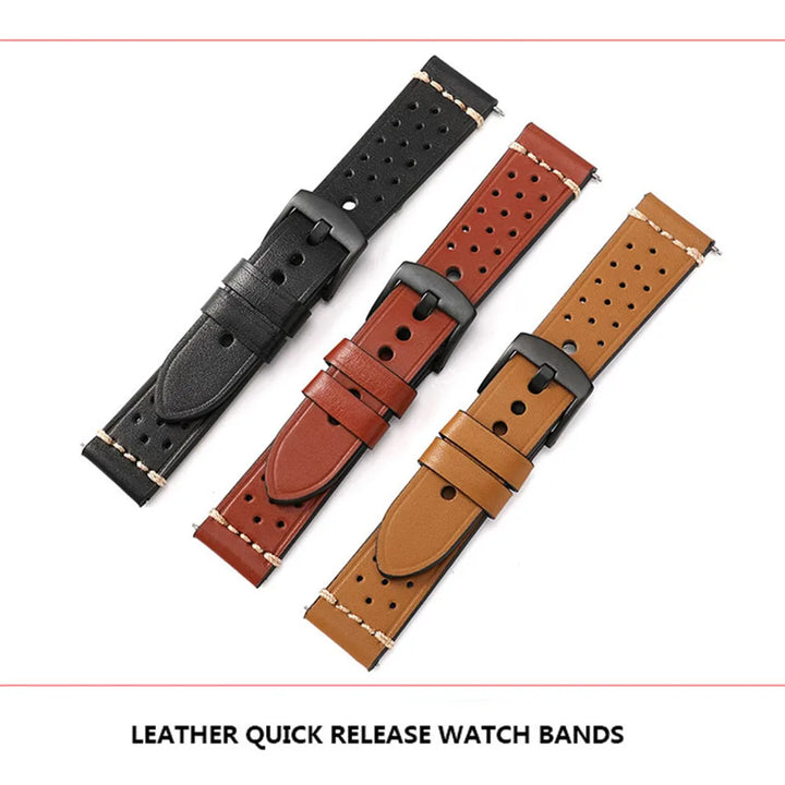 Fashion Quick Release Top Grain Leather Watch Band 20mm 22mm