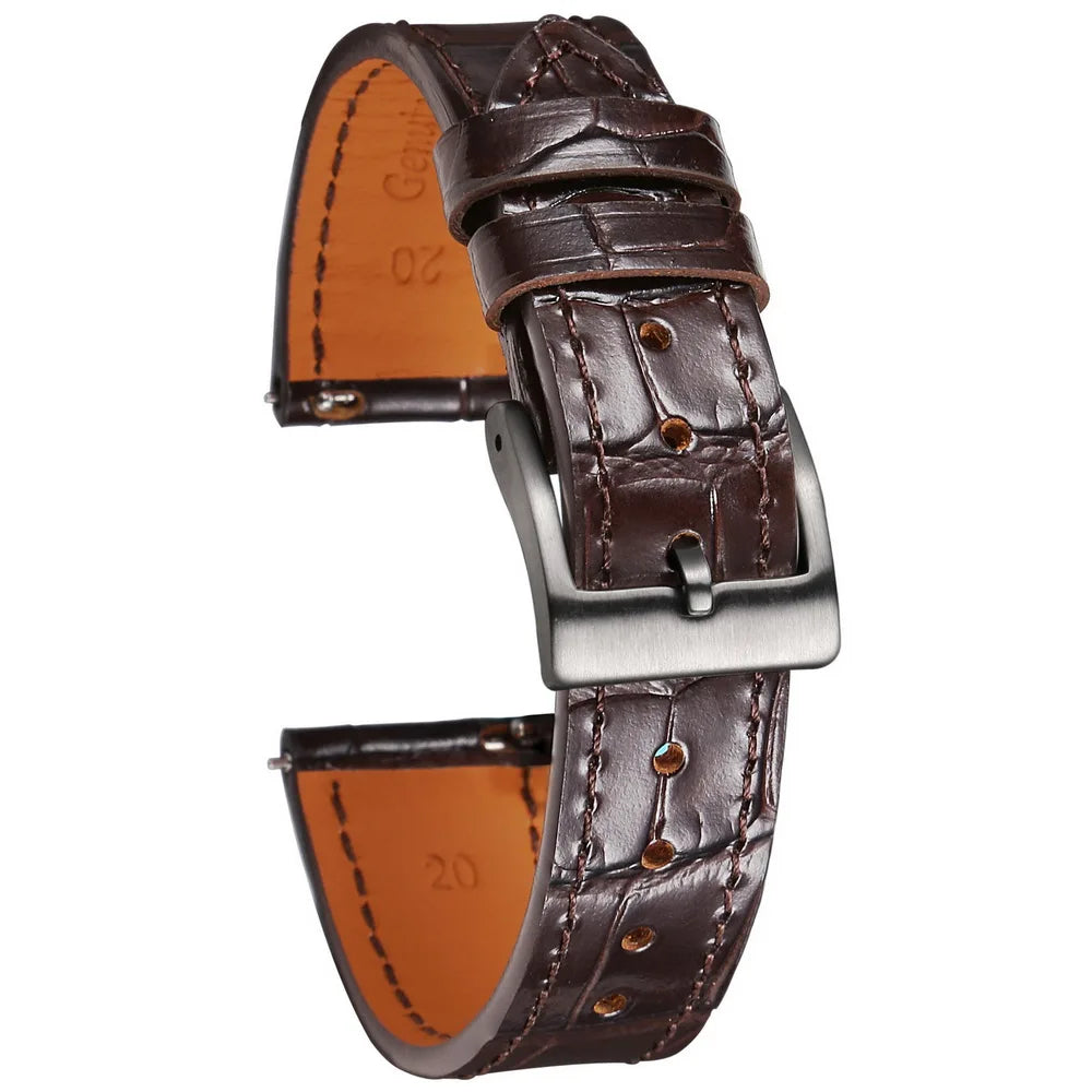 HEMSUT High Quality Genuine Leather Watch Band Quick Release Handmade Cowhide Wrist Straps For Men 18MM 20MM 21MM 22MM