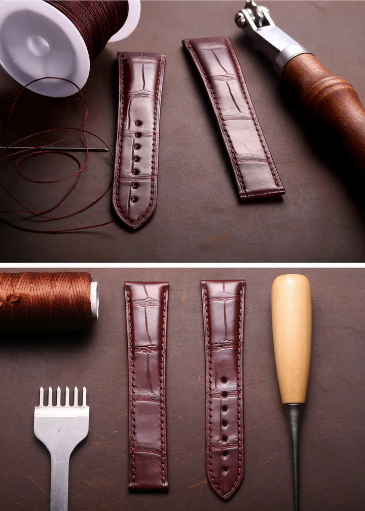 Alligator Leather Watch Bands For OMEGA Wrist Straps  HandMade Crocodile Bracelet  Replacement 19mm 20mm 21mm