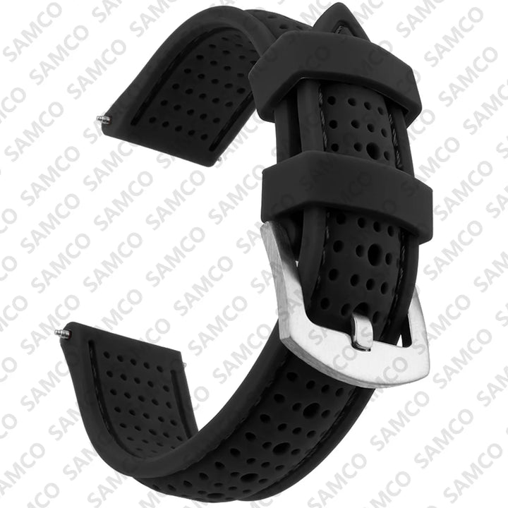 Silicone Rubber Watch Band 18–26mm (Soft & Comfortable Replacement Strap)