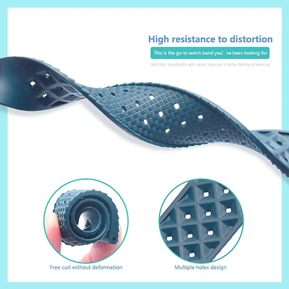 Tropical Silicone Watch Band 18–22mm (Quick Release)