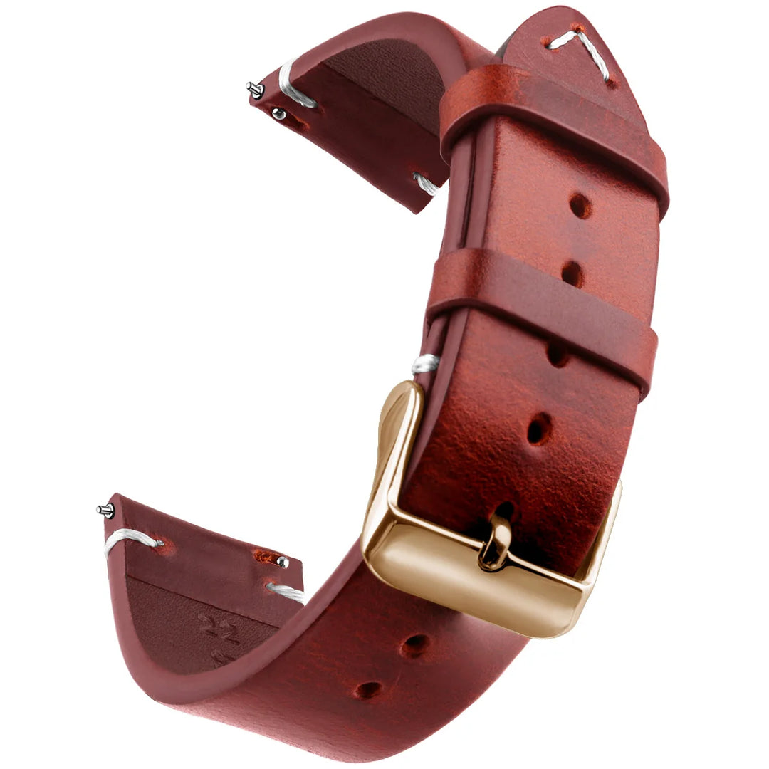 Wax Genuine Leather Watch Band 18–24mm