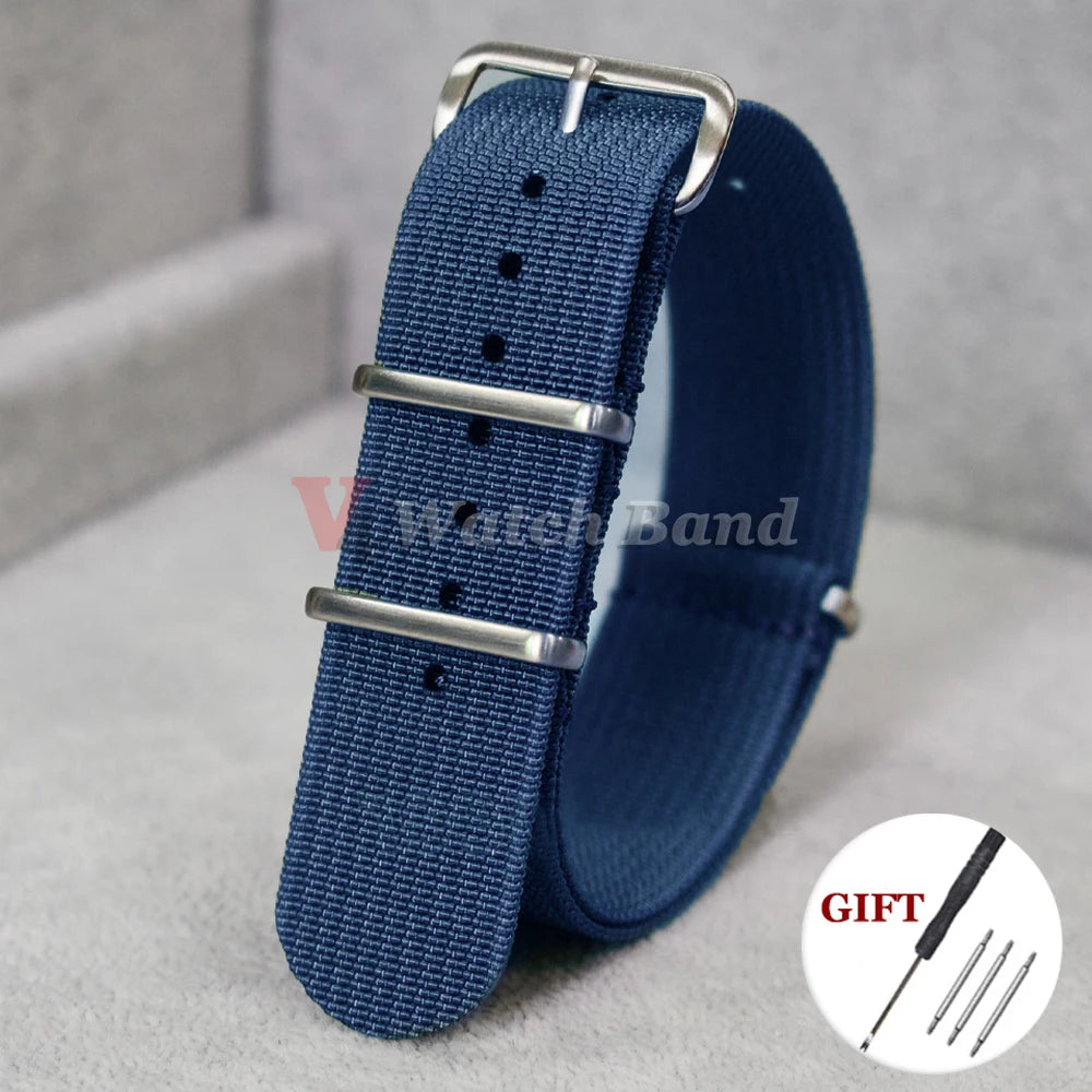 New Ribbed Nylon Watch Band for Omega 20mm 22mm 18mm High Quality Strap for Seiko Military Watchband Army Sport Wrist Bracelet