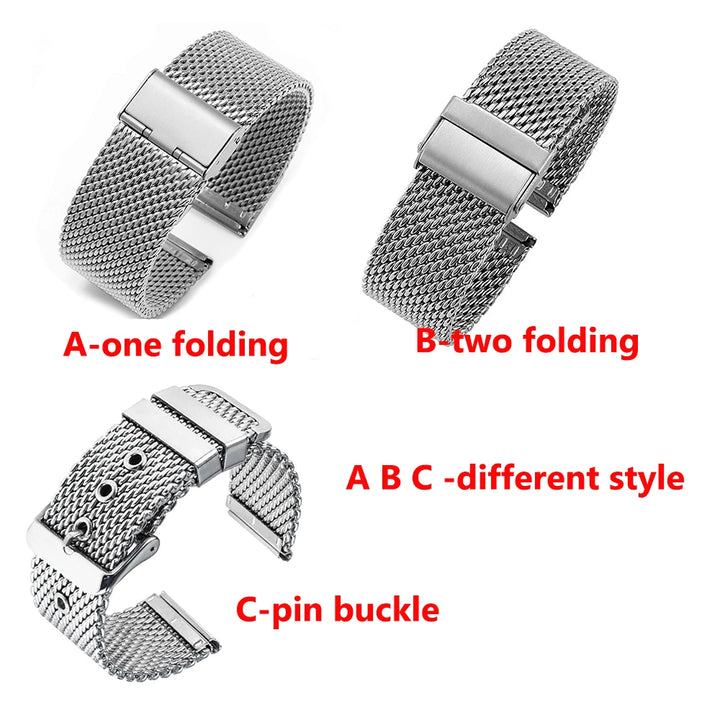1.0 Mesh Milanese Strap for Seiko for Casio 3mm Thickness Stainless Steel Watch Bracelet for DW for Omega Wristbelt18/20/22/24mm