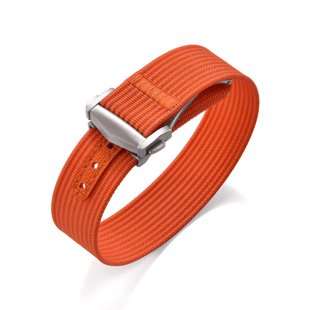 Ribbed Nylon & FKM Rubber Watch Strap – 18–22mm Folding Buckle for Omega, Tudor & Seiko