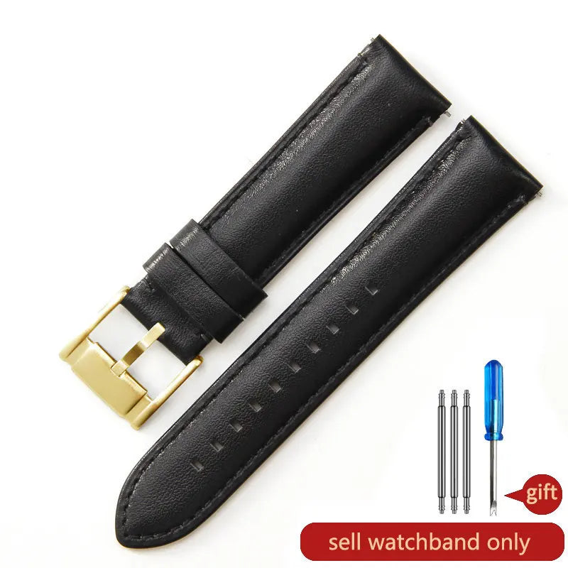 Genuine Leather Watch Strap for Fossil (22/24mm, Dark Blue)