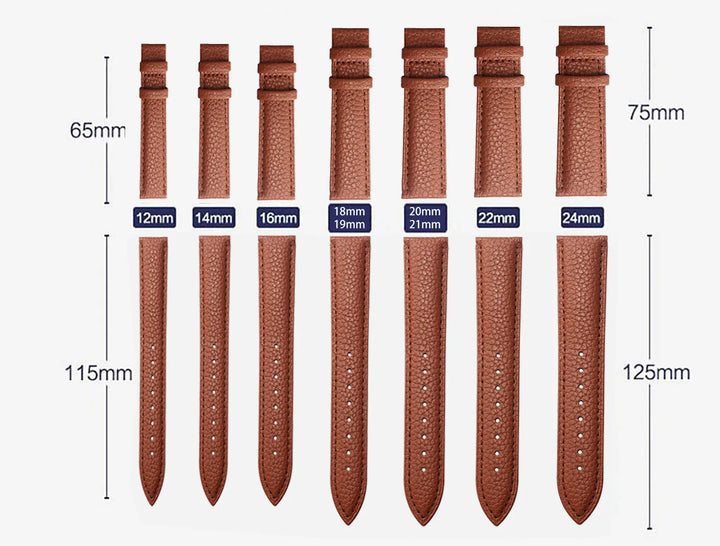 SAMCO Leather Watch Band 12–24mm (With Tool)
