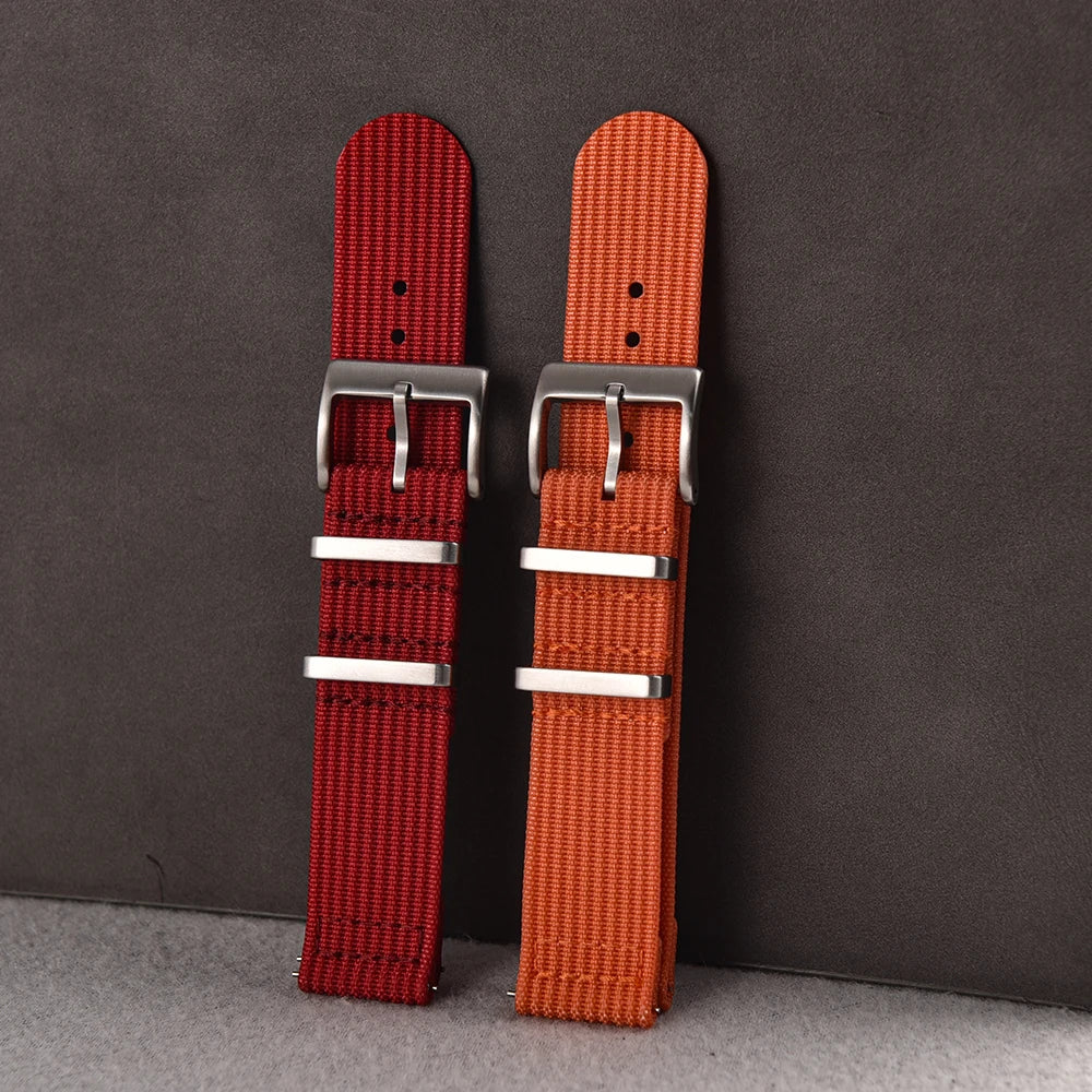 NATOBELT Nylon Sailcloth Ribbed Strap 18mm 20mm 22mm Premium Grade Quick Release Military Ribbed Nylon Watch Bands