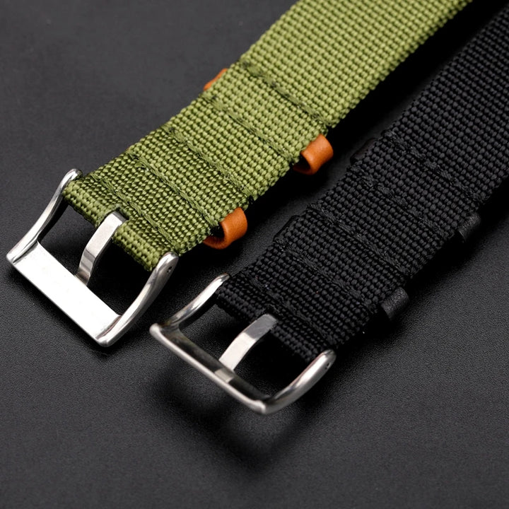 Soft Watch Bracelet for Seiko Replacement 20mm 22mm Canvas Nylon Patch Leather Strap for Rolex Watchband for Omega Wristband