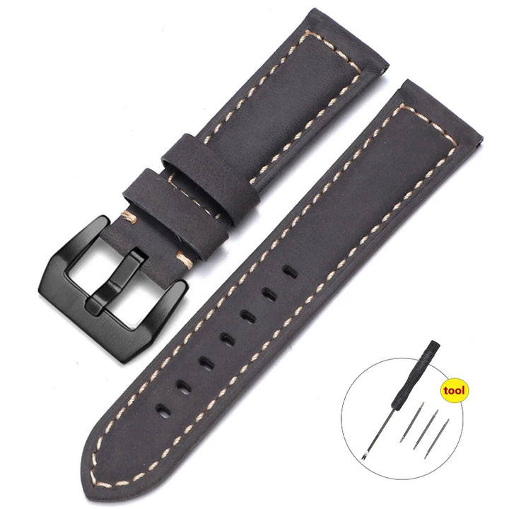 Genuine Leather Watch Strap – 20-26mm Crazy Horse for Panerai PAM111/441/312