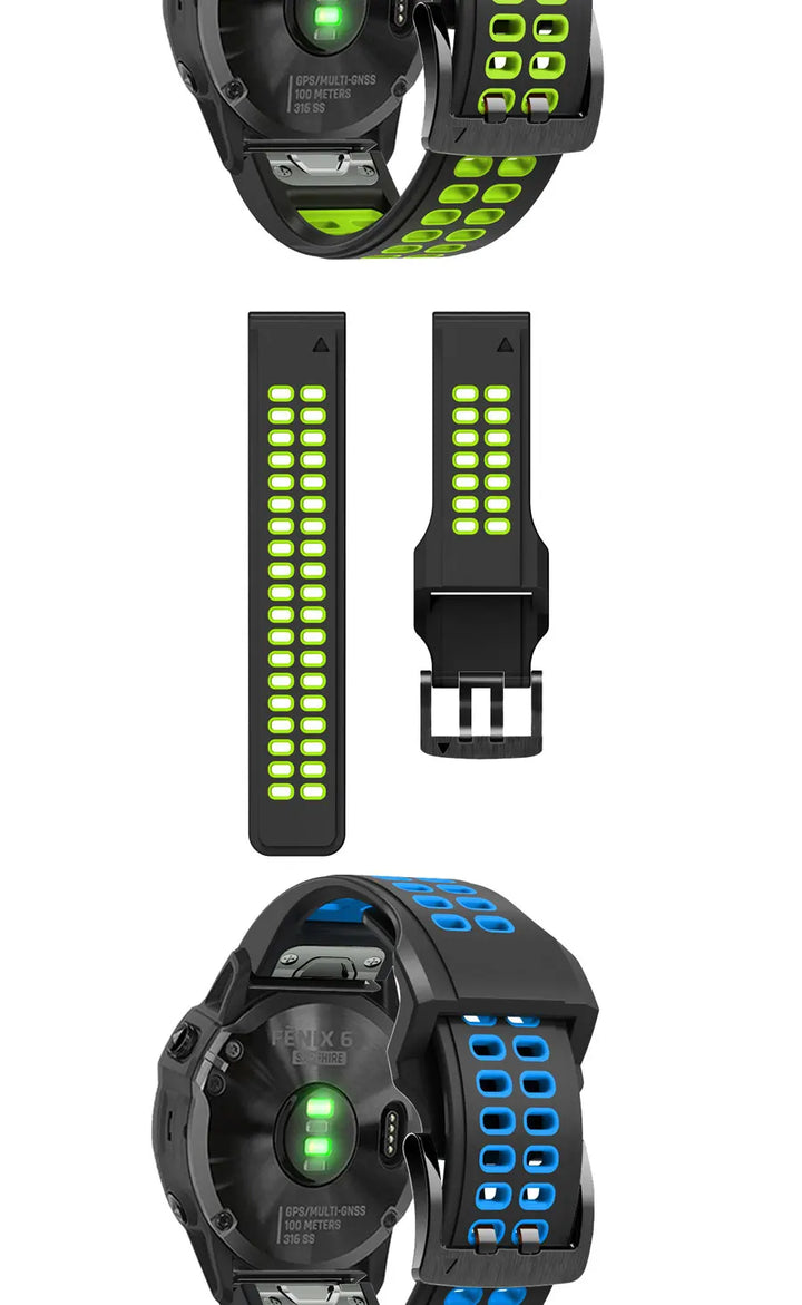 Quick-Release Silicone Strap for Garmin Fenix & Forerunner (22-26mm)