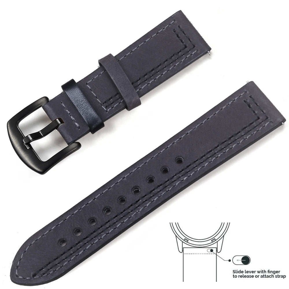 Vintage Genuine Leather Watch Strap 20/22mm