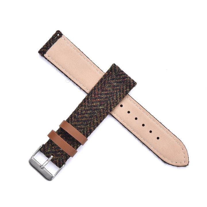 Wool Weave Vintage Leather Quick Release Watch Strap – 18/20/22mm