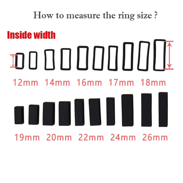 4pcs Silicone Strap Rings 12–26mm (Waterproof Rubber Watch Band Keepers)