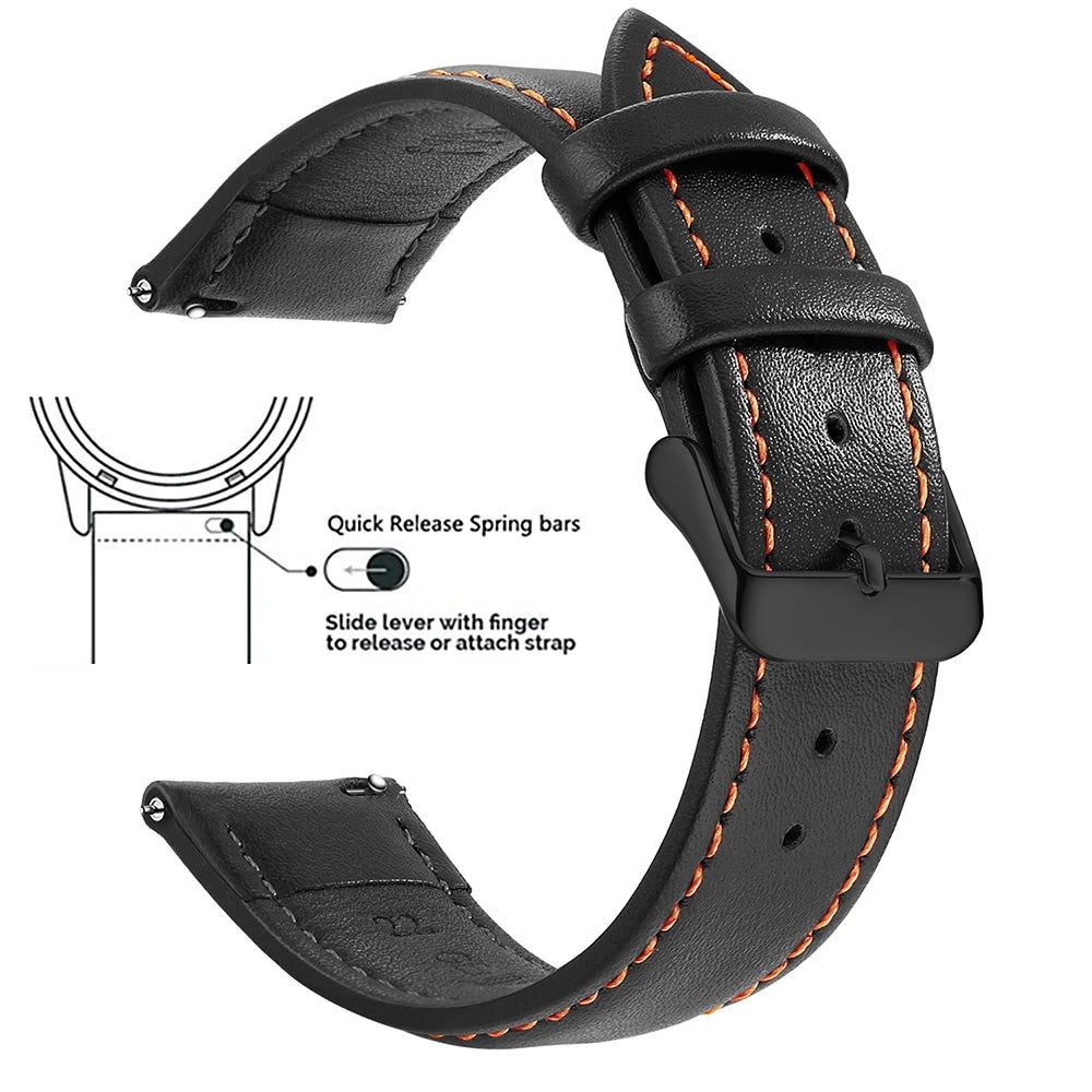 Samco Genuine Leather Watch Band 18–22mm (Quick Release)