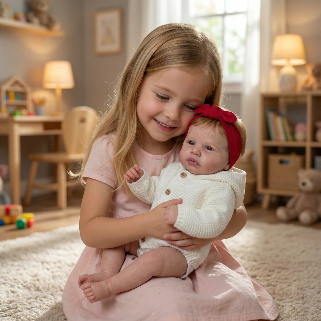 NPK 19inch LouLou Awake Doll with Soft Cloth Body - Detailed Painting Lifelike Real Soft Touch with Hand Rooted Hair