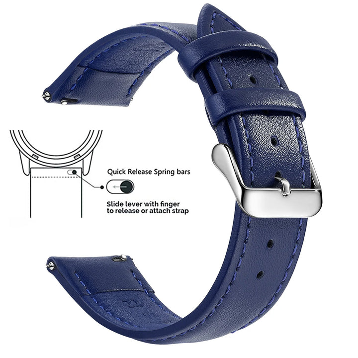 Top Grain Leather Watch Band 12–24mm (Quick Release)