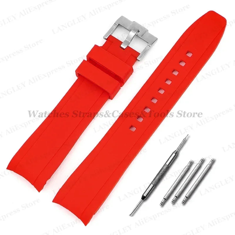 Soft Silicone Watch Strap for Omega for Swatch for MoonSwatch Band Men Women Curved End Diving Rubber Sport Watch Bracelet 20mm