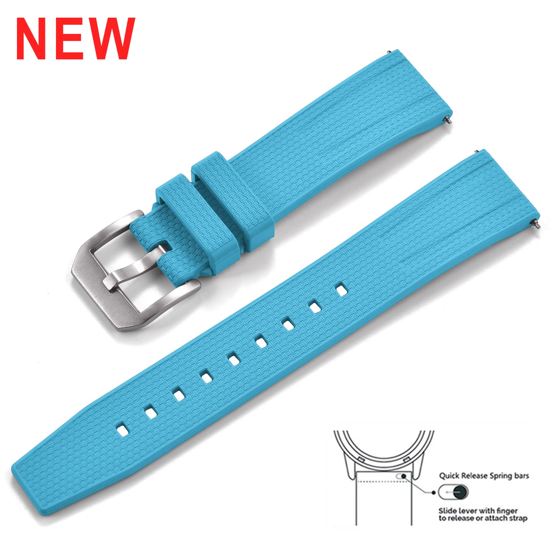 JUELONG Premium Busluo Fkm Rubber Watch Strap 20mm 22mm Watch Bands Fluororubber Straps For Traditional Diving Watch Accessories