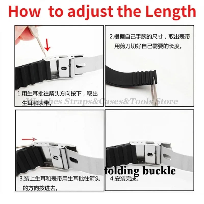 18mm 20mm 22mm 24mm Quick Release Silicone Watchband for Huawei Watch GT4/GT3 46mm for Seiko for Omega for Fossil Rubber Straps