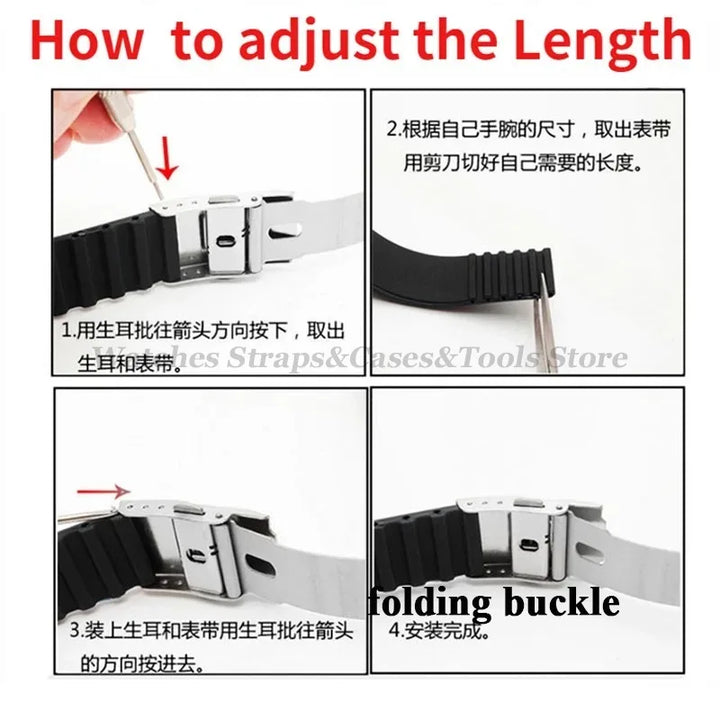 18mm 20mm 22mm 24mm Quick Release Silicone Watchband for Huawei Watch GT4/GT3 46mm for Seiko for Omega for Fossil Rubber Straps