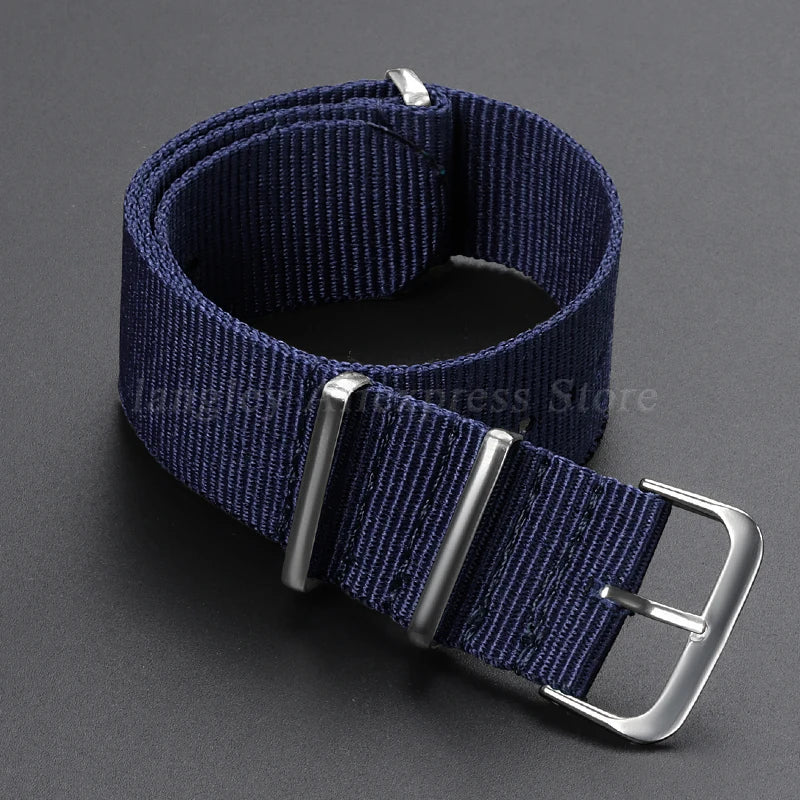 Nylon Army Sport Strap (18–22mm) – Black & Green