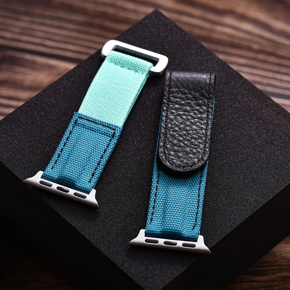 Braided Nylon Solo Loop For Apple Watch Band 45mm Ultra 2 49mm 38mm 44mm 40 41mm 42mm Leather Bracelet Series 10 9 8 7 5 se Belt