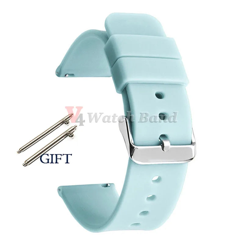 Universal Watch Straps 20mm 22mm 24mm 14mm 16mm 18mm Quick Release Silicone Band for Samsung for Huawei Women&Men Accessories