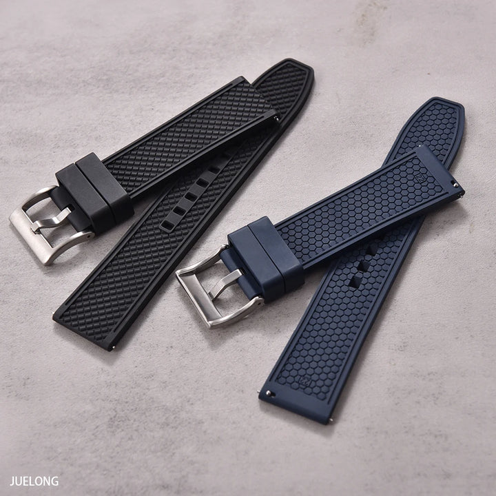 HAISCH Bullet-Shaped FKM Rubber Watch Strap – 18-24mm, Quick Release, Waterproof