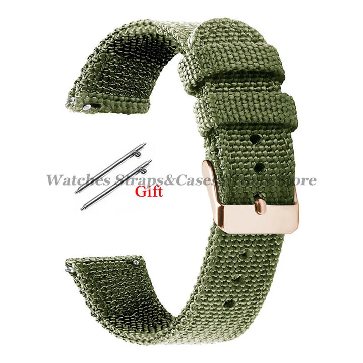 18mm 20mm 22mm 24mm Nylon Canvas Watchband Woven Soft Universal Bracelet for Seiko for Huawei Watch Men Women Quick Release Band